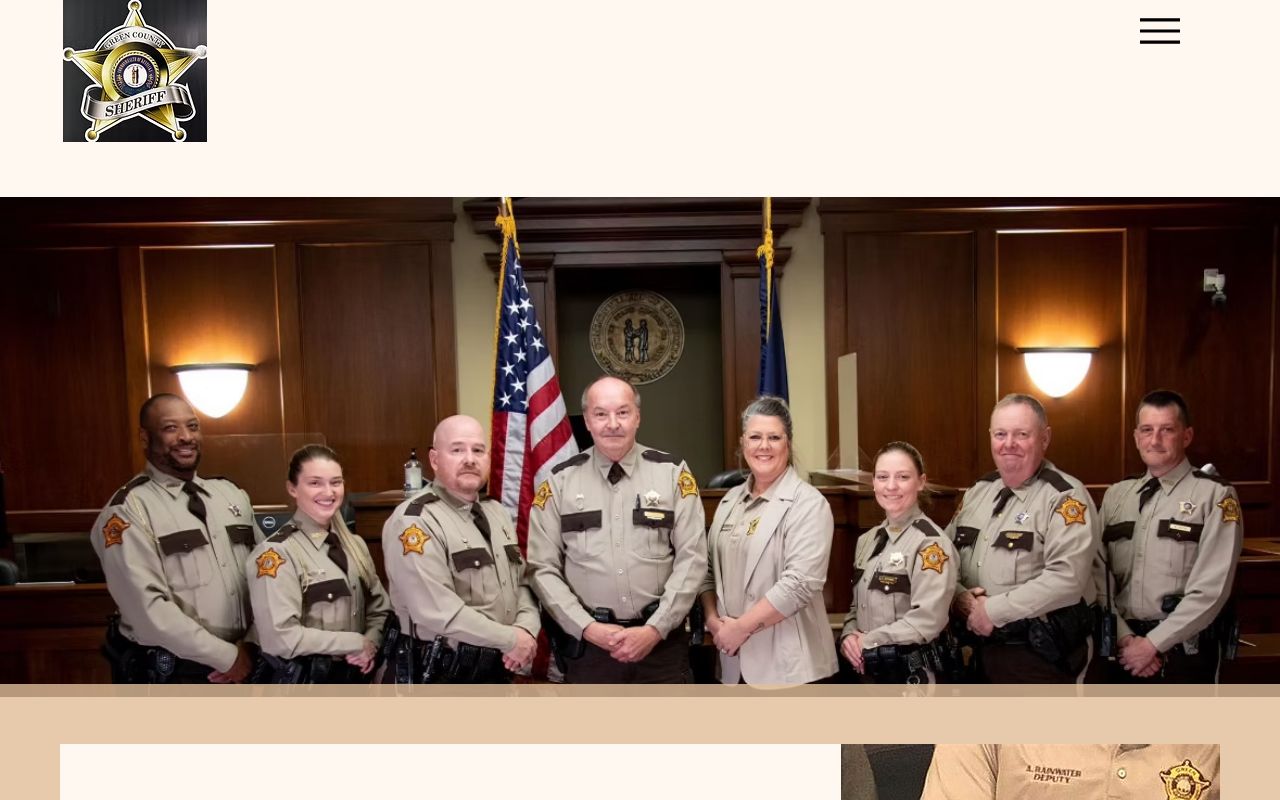Green County Sheriff official website landing page and office navigation